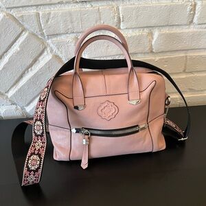 Oryany Pink Leather Satchel Purse Shoulder Bag